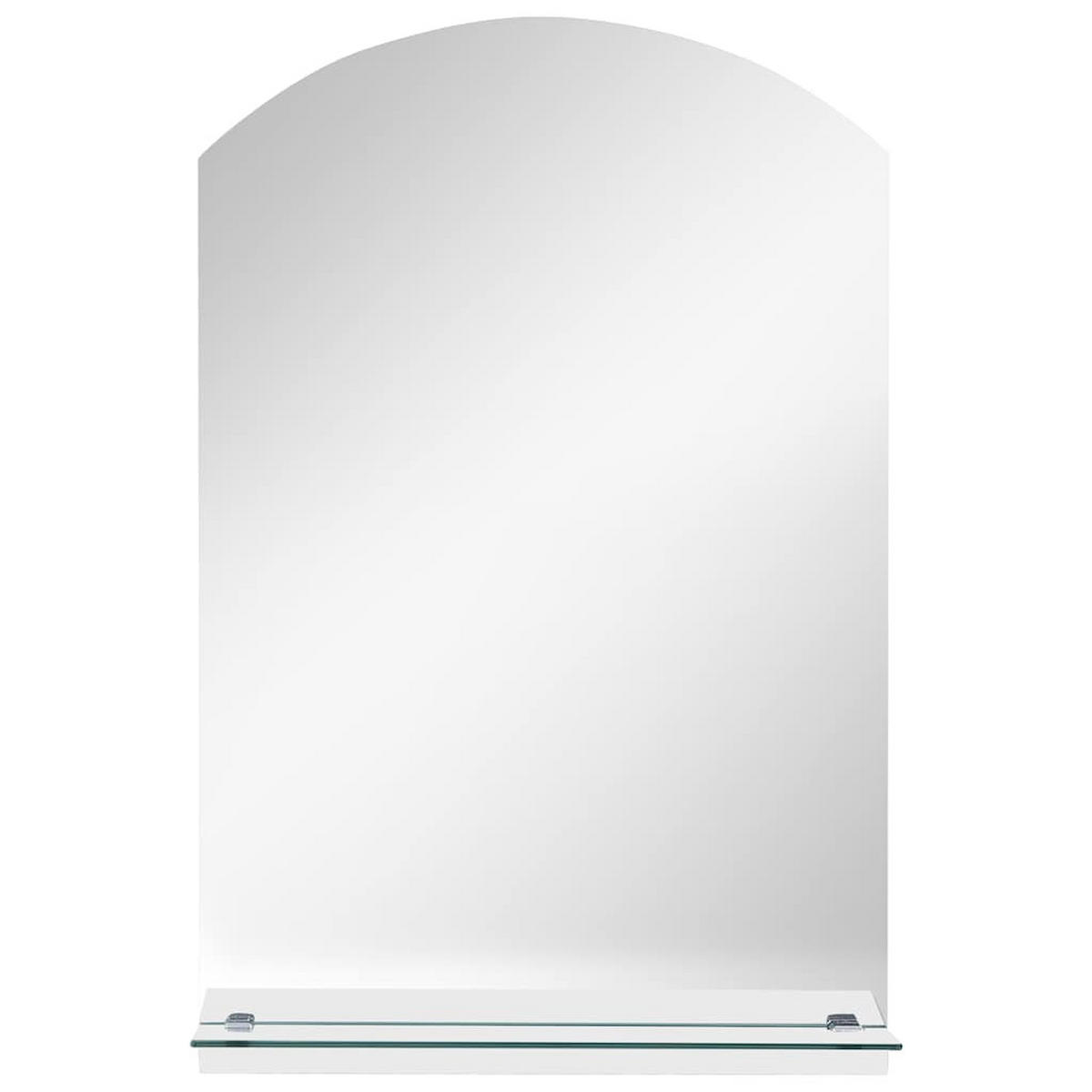 WANDSPIEGEL mit Regal 20×40 cm Hartglas - Silberfarben, Glas (20/40/10cm) - furnicato