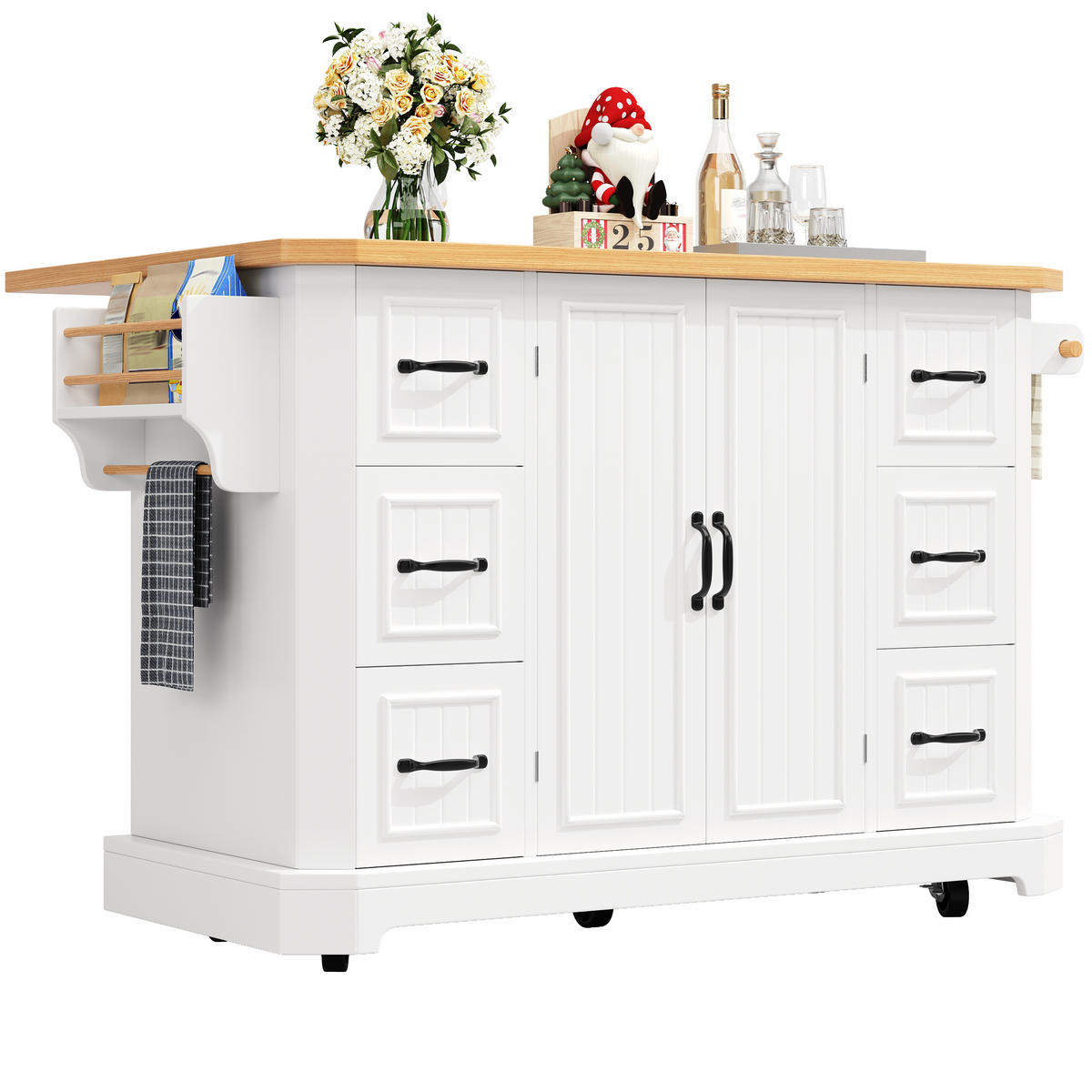 KÜCHENINSEL Weiß 120/75/91 cm - Weiß, Holzwerkstoff (120/91/45cm) - PANGIVO