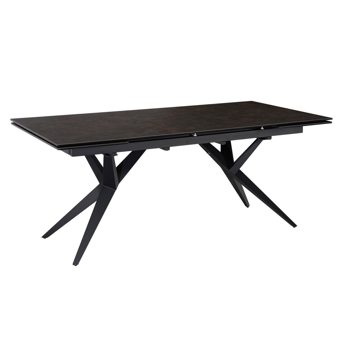 ESSTISCH Ausziehbar Keramik Glas Marmoroptik Groß, Schwarz 180x95x76 cm - Schwarz, Keramik/Metall (95/180/76cm) - KADIMA DESIGN