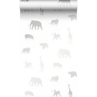 TAPETE Tiere 53 cm x 10.05 m - Weiß, Papier (53/0.1cm) - Origin Wallcoverings