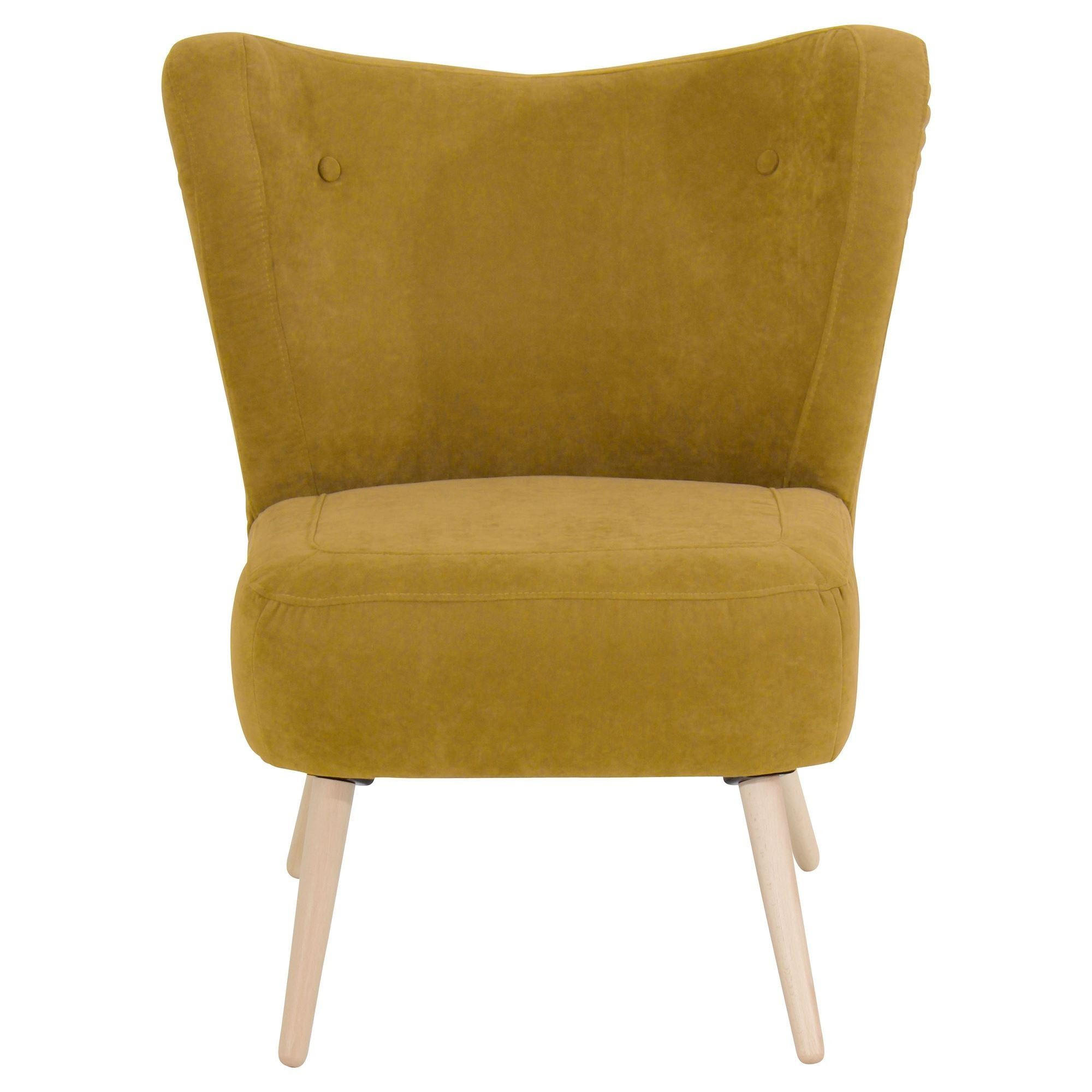 SESSEL Kathy Bezug Veloursstoff Buche natur / mais - Gelb, Kunststoff (70/86/69cm) - 58aufmkessel