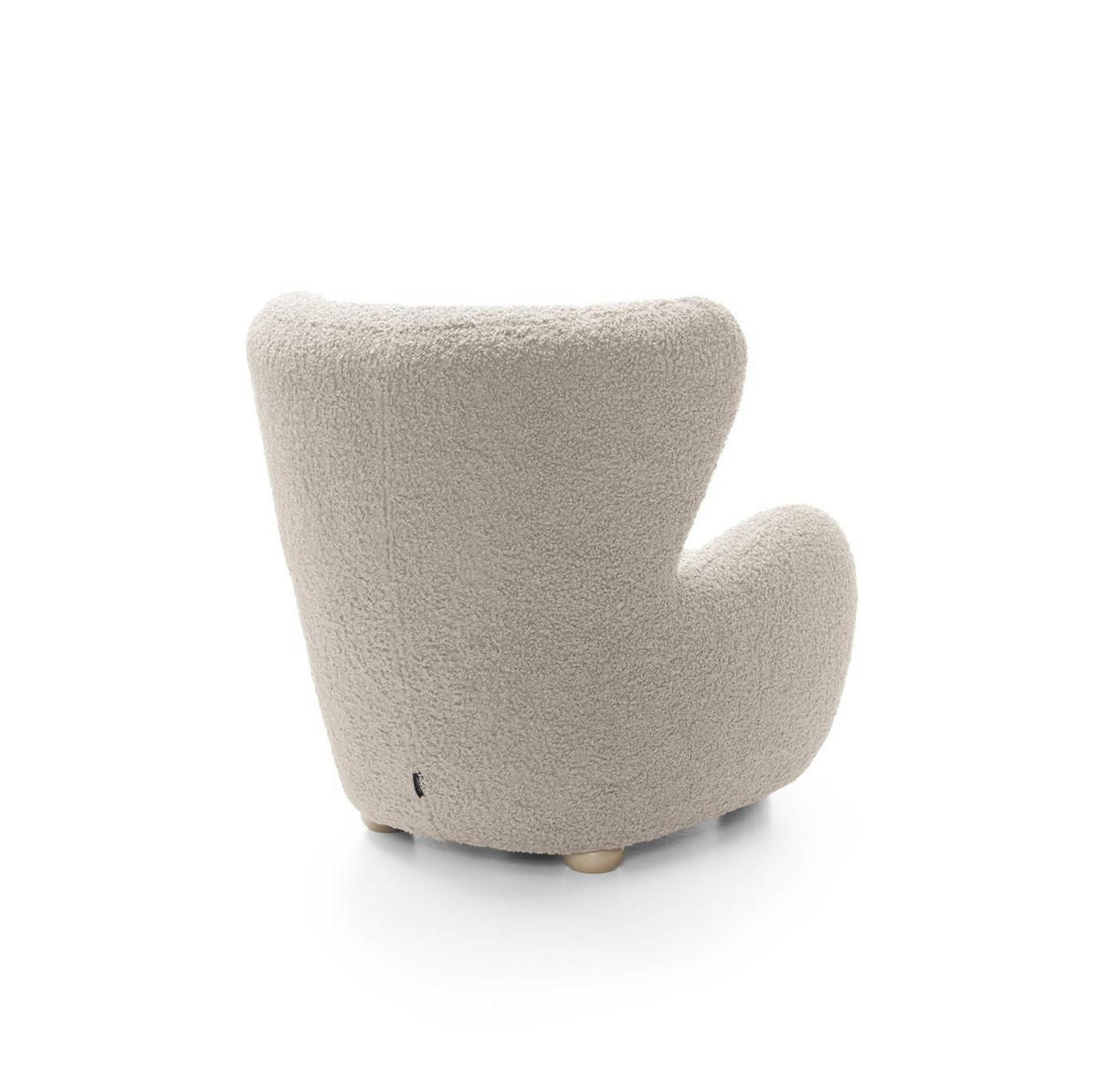 OHRENSESSEL Teddy Beige, Buchenholz Bein, Sessel aus Boucle-Stoff - Beige/Buchefarben, Holzwerkstoff/Textil (88/91/100cm) - Bettso