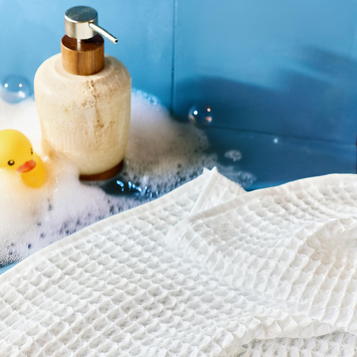 BADETUCH Vaffel weiß 50/90 cm - Weiß, Textil (50/90cm) - Homla