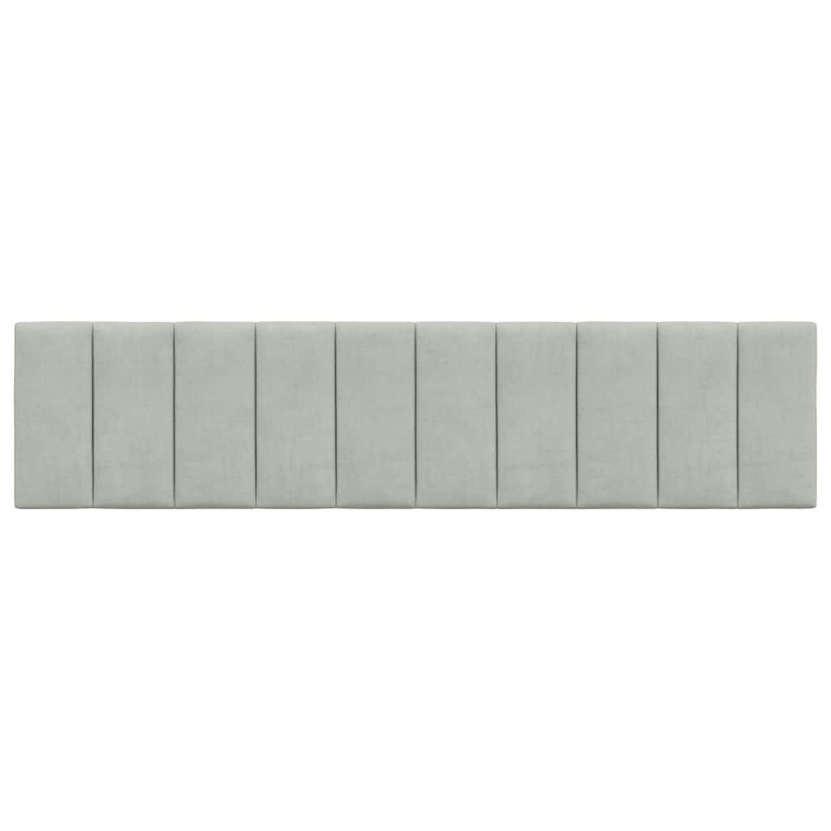 KOPFTEIL-KISSEN Hellgrau 200 Cm Samt - Grau, Naturmaterialen - vidaXL