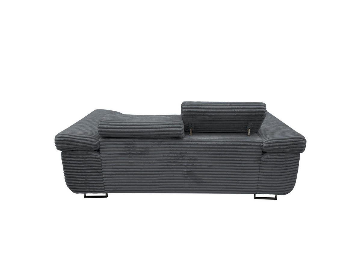 GUSTAW Sitzgarnitur 3+2+1, Schlafsofa 3-Sitzer, Cordbezug Anthrazit - Anthrazit, Textil (225/92/101cm) - KS Home Concept