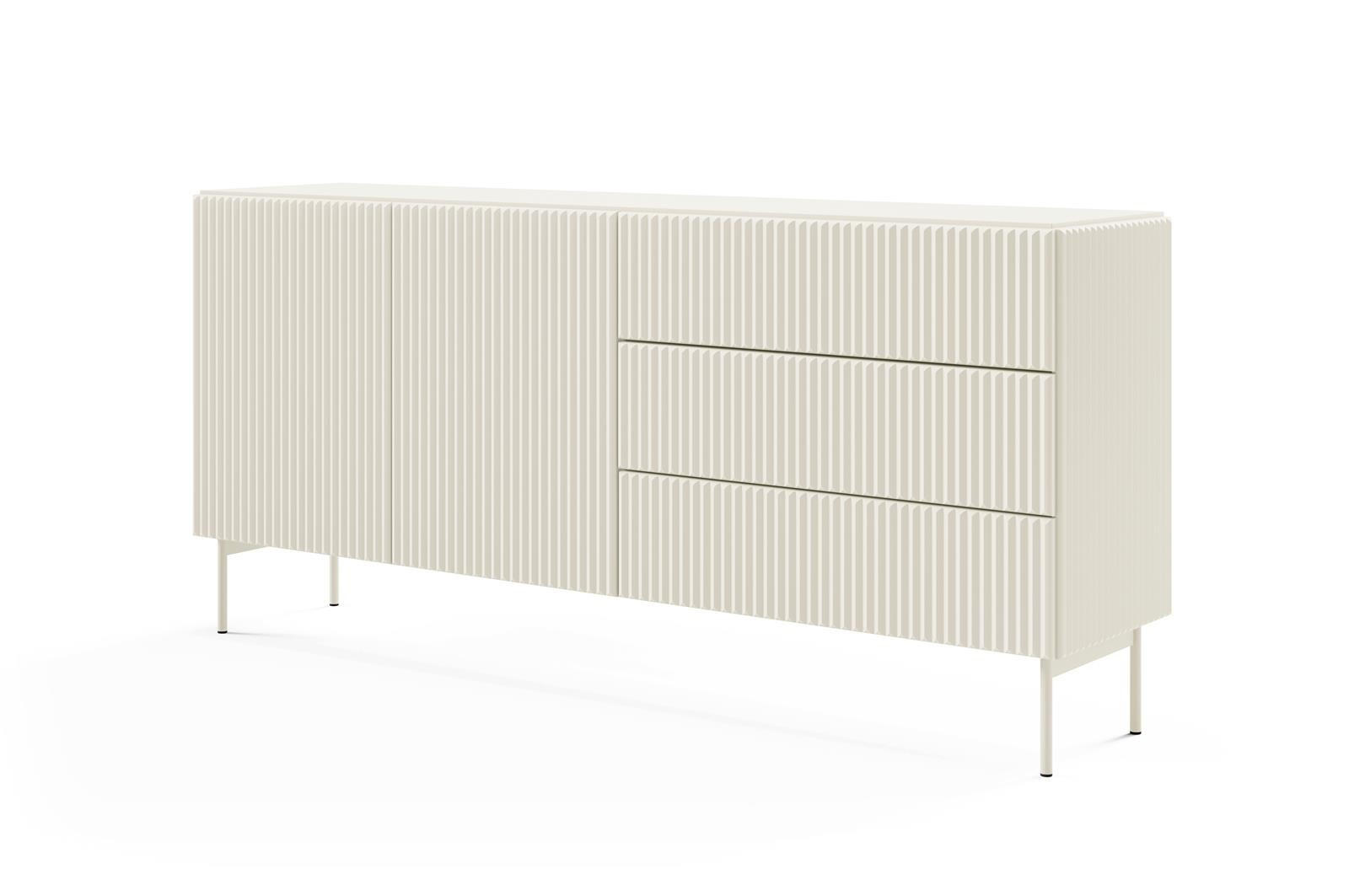 SIDEBOARD Tutti Kaschmir, zweitürige mit Schubladen - Kaschmir, Holzwerkstoff/Metall (177/81/40cm) - Bettso