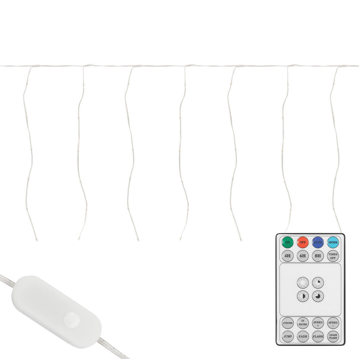 LED LICHTERVORHANG 300 cm Warmweiß - Weiß, Kunststoff (800cm) - ECD-Germany