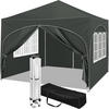 PAVILLON, Faltpavillon 3x3 m, mit 4 Seitenwänden, Grau - Grau, Metall (300/260/300cm) - Woltu