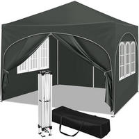 PAVILLON, Faltpavillon 3x3 m, mit 4 Seitenwänden, Grau - Grau, Metall (300/260/300cm) - Woltu