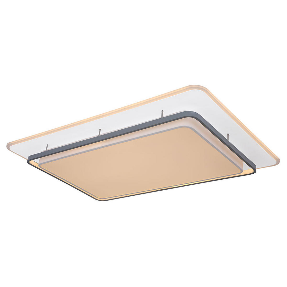 LED DECKENLEUCHTE Metall Grau - Grau, Metall (95/63/10.5cm)
