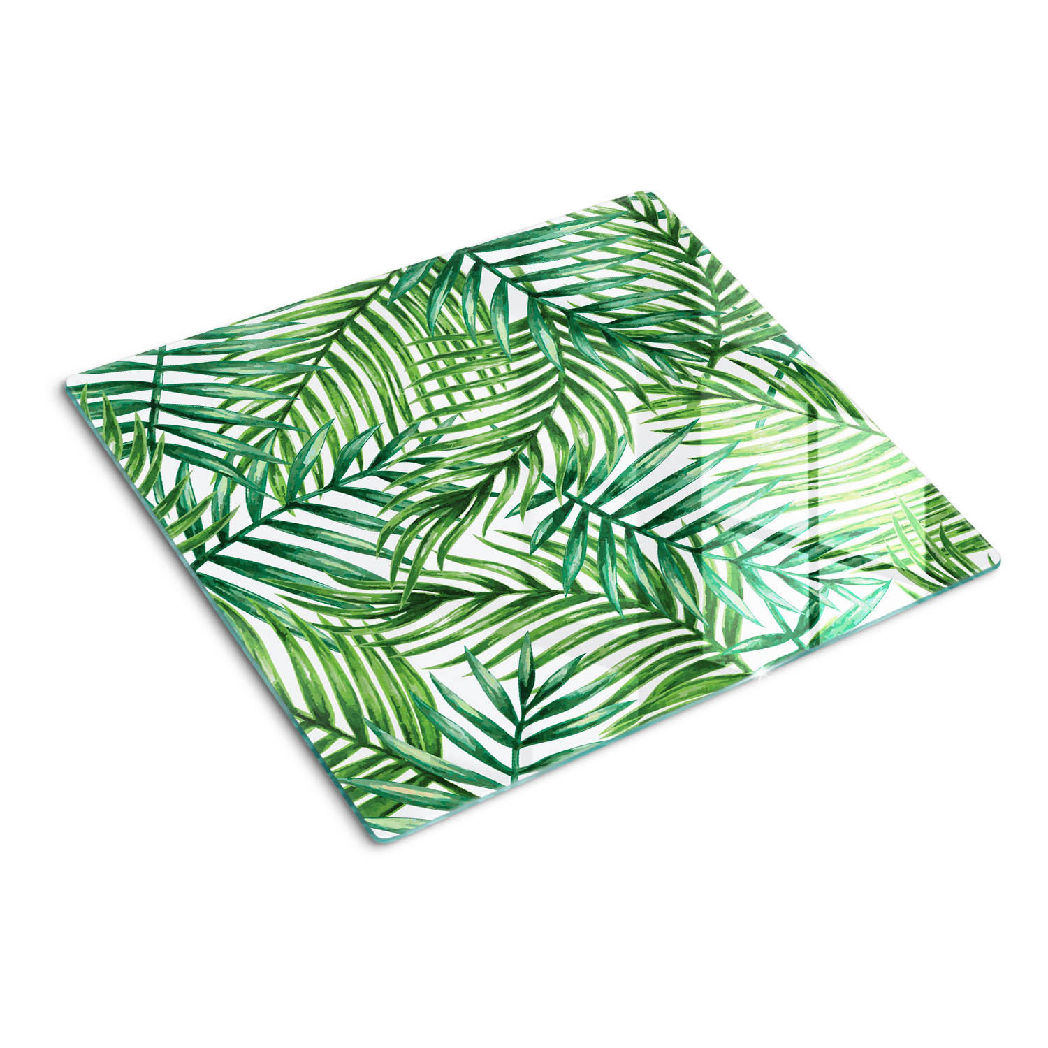 GLASPLATTE 60x52 cm Palmblätter - Grün, Glas (60/0.4/52cm) - TULUP