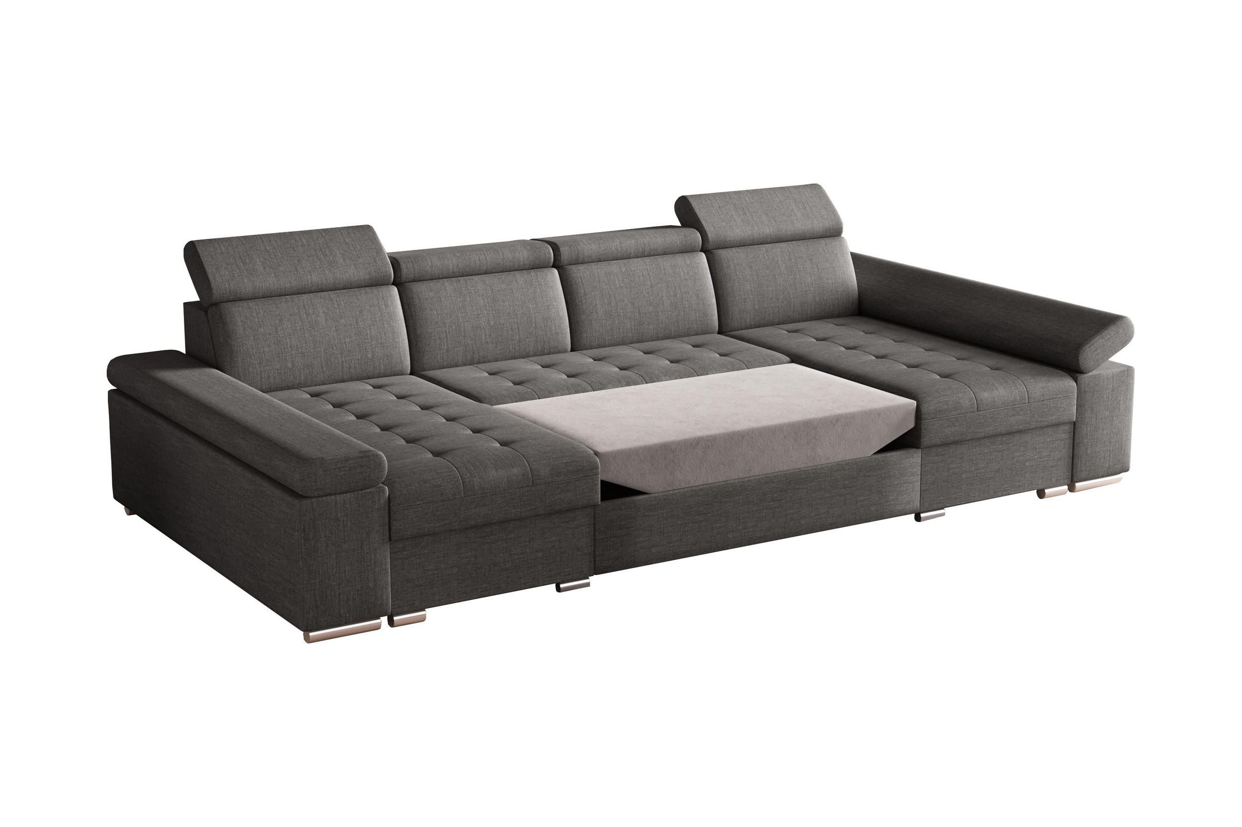 WOHNLANDSCHAFT - Ecksofa U - Luka U - Grau (Twist 20) - Grau, Holzwerkstoff (330/94/168cm) - Möblo