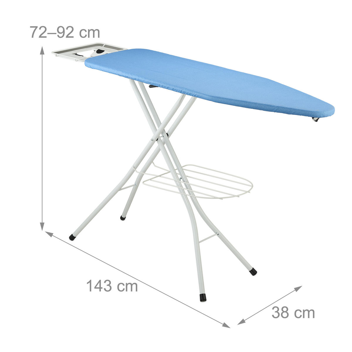 ŽEHLIACA doska - viacfarebná, kov/textil (143/38cm) - Relaxdays