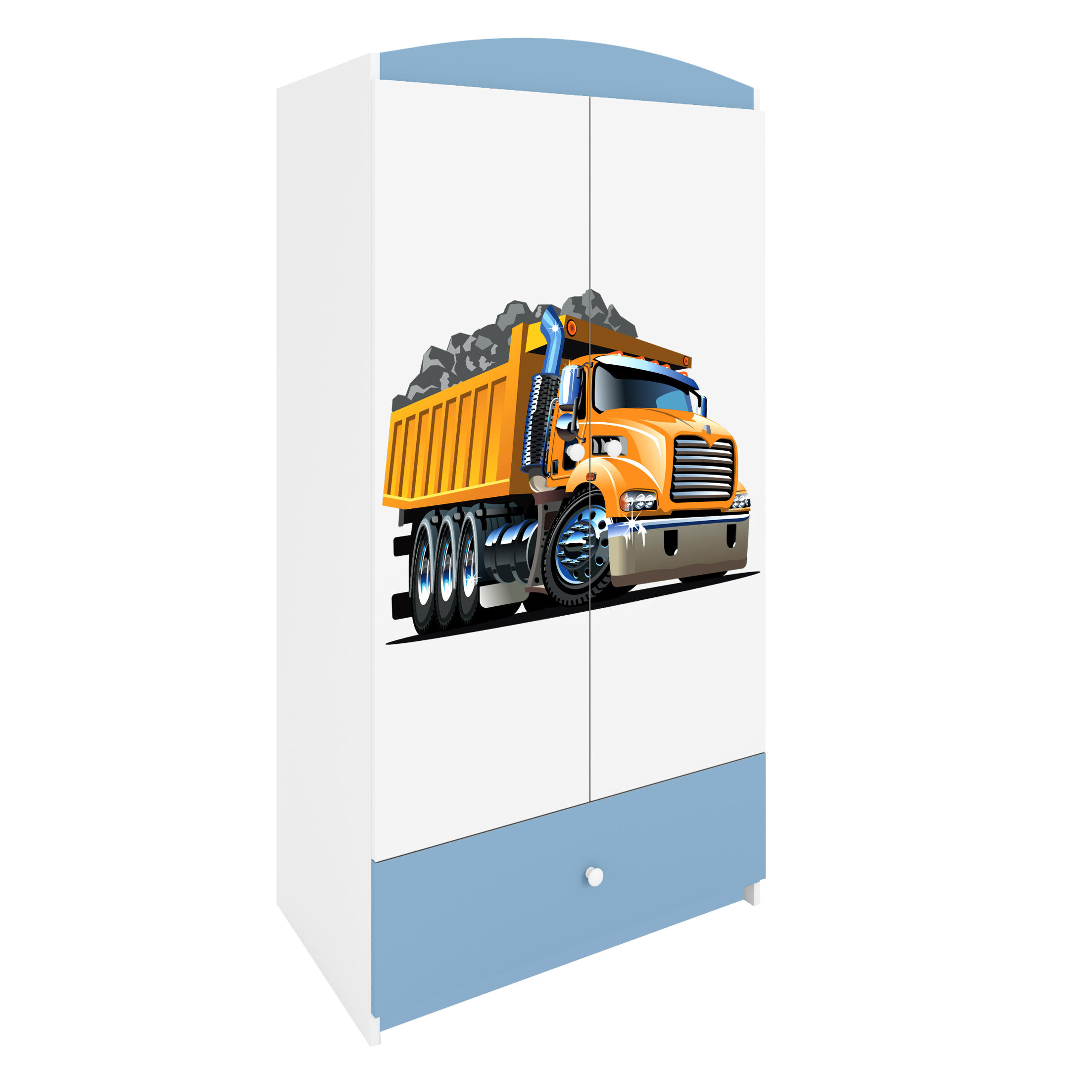 KINDERKLEIDERSCHRANK Lastwagen - Blau, Holzwerkstoff (90/175/52cm) - RAUMHIRSCH FURNITURE