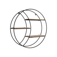 WANDREGAL Pulenzo - Schwarz/Naturfarben, Holzwerkstoff/Metall (44/44/10cm) - MIRJAN24