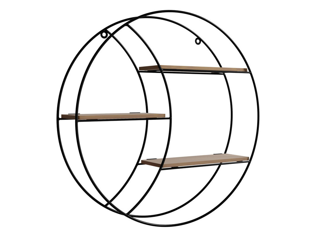 WANDREGAL Pulenzo - Schwarz/Naturfarben, Holzwerkstoff/Metall (44/44/10cm) - MIRJAN24
