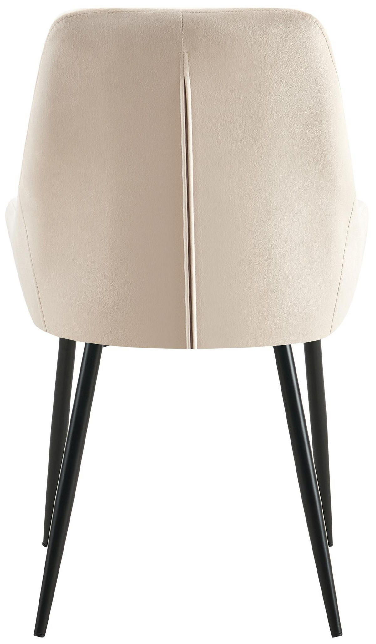 ESSZIMMERSTUHL 2er Set Punar Samt Creme Schwarz Wohnzimmerstuhl - Creme, Textil (50/86/53cm) - DELUKE