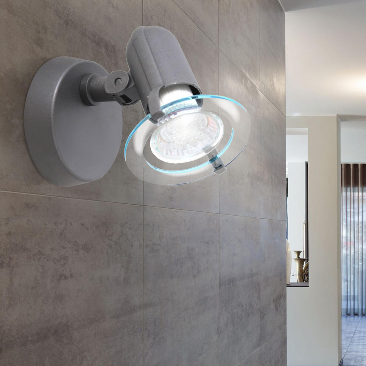 WANDLEUCHTE grau verstellbarer Strahler 2er Set - Grau, Kunststoff (8.5/16/10cm) - Briloner