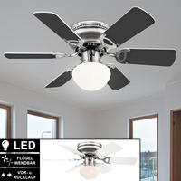 LED DECKENLEUCHTE Ventilator Silber Sperrholz - Silberfarben, Metall (76/76/28cm)