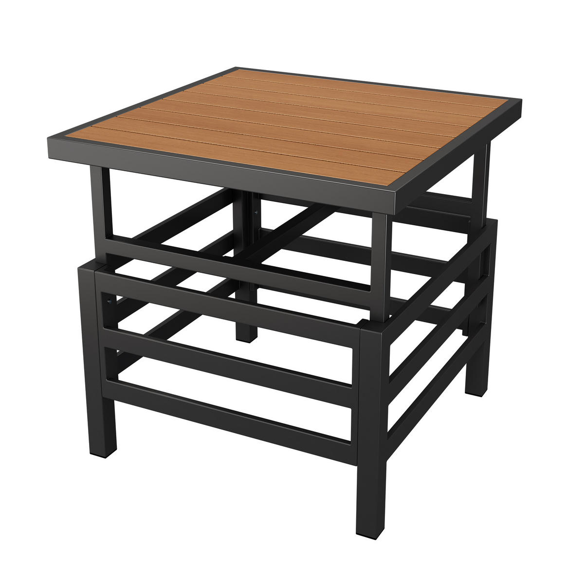 GARTENMÖBEL 186x56x65cm grau aus Eisen und mit verstellbarem Tisch - Grau, Metall - Modfu