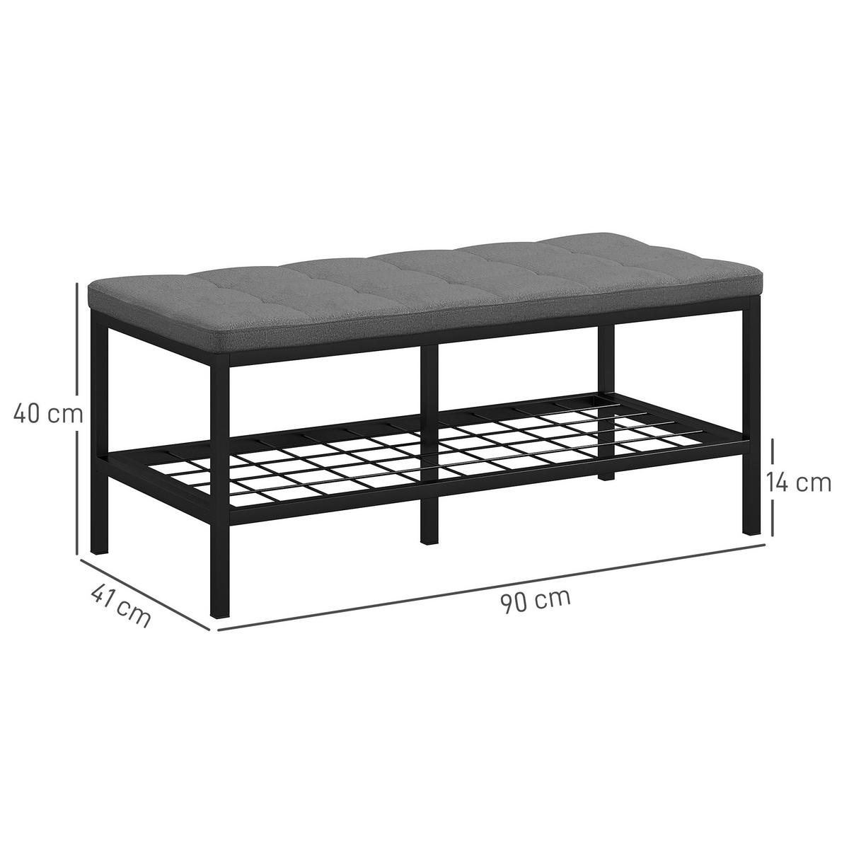 SCHUHBANK Grau 90/41/40 cm - Grau, Textil (90/40/41cm) - PANGIVO