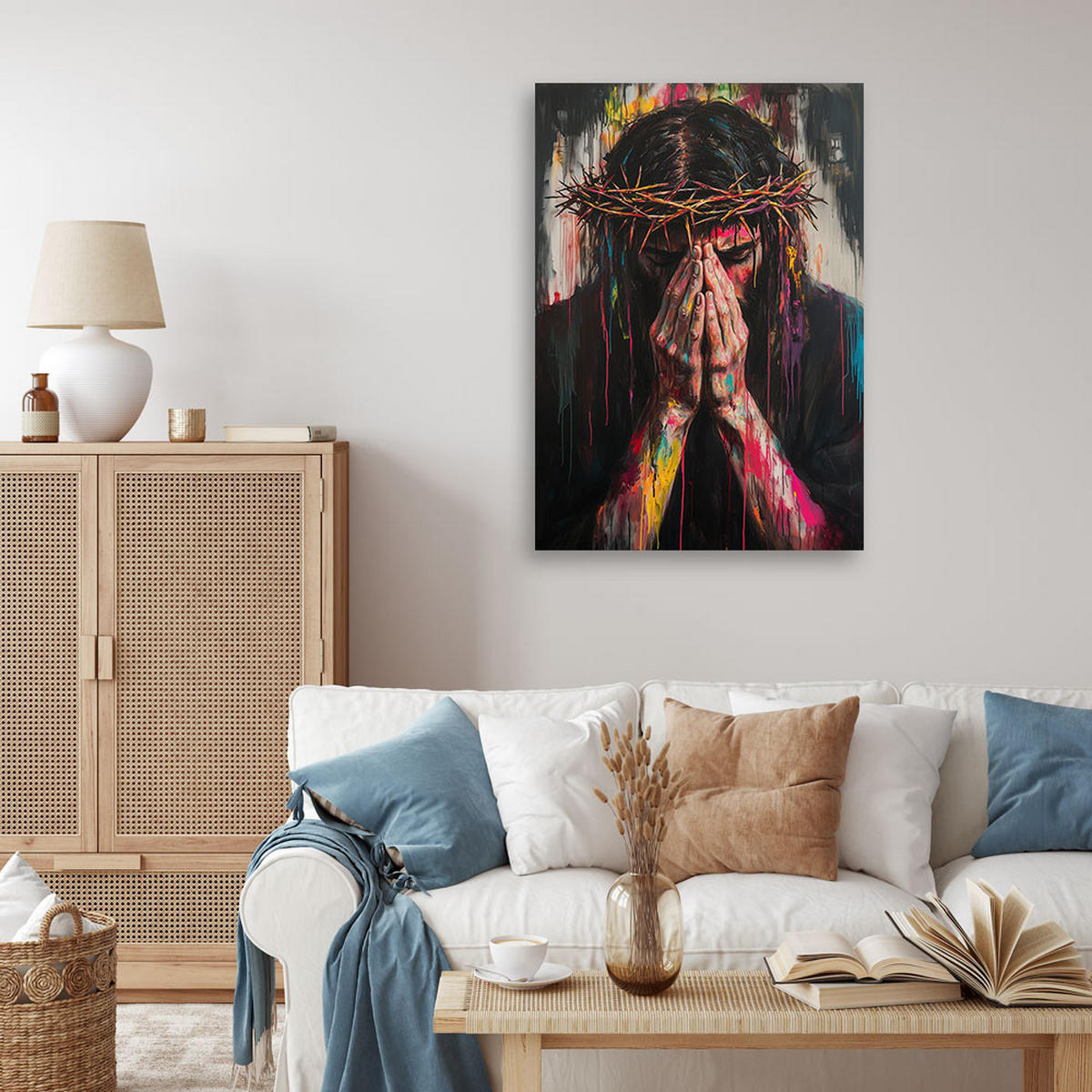 LEINWANDBILD Künstlerische und religiöse Werke 80x120cm - Multicolor, Textil (80/120cm) - Feeby