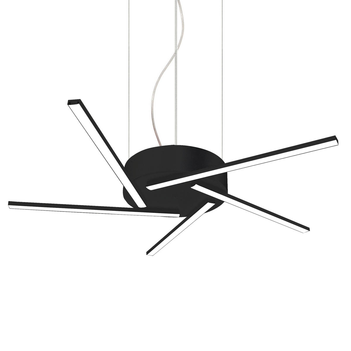 HÄNGELEUCHTE - Schwarz, Metall (60/60/4cm) - Lumicom