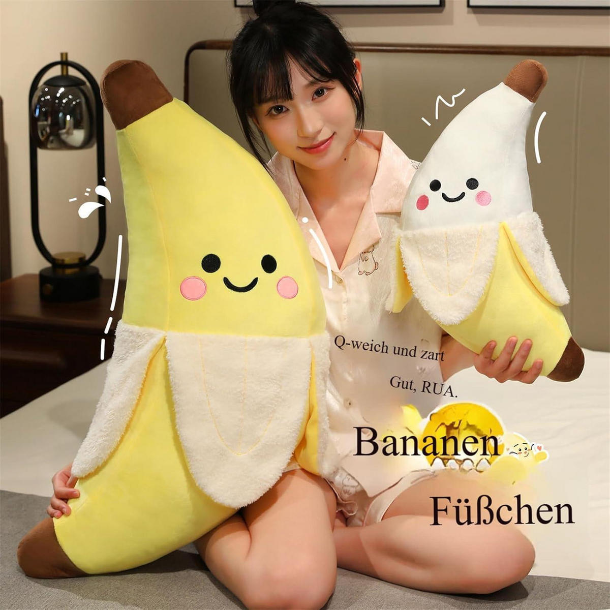 PLÜSCHTIER Banane 25 cm Weiß - Multicolor, Textil (10/25cm)