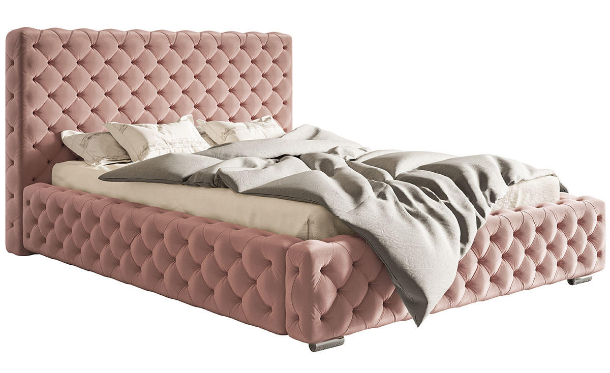 BETT Rosa BEN 15 Mit Bettkasten 140x200 cm - Rosa, Textil (140/200cm) - Sepro Meble