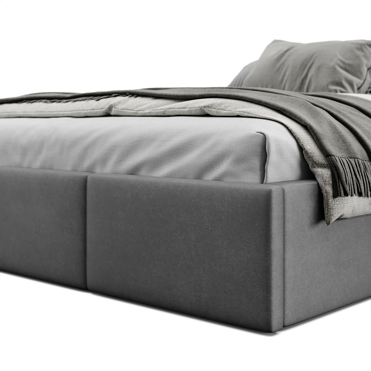 POLSTERBETT für Schlafzimmer Bett mit Stauraum Graphit 180x200cm - Graphitfarben, Holzwerkstoff/Textil (180/200cm) - Muralo