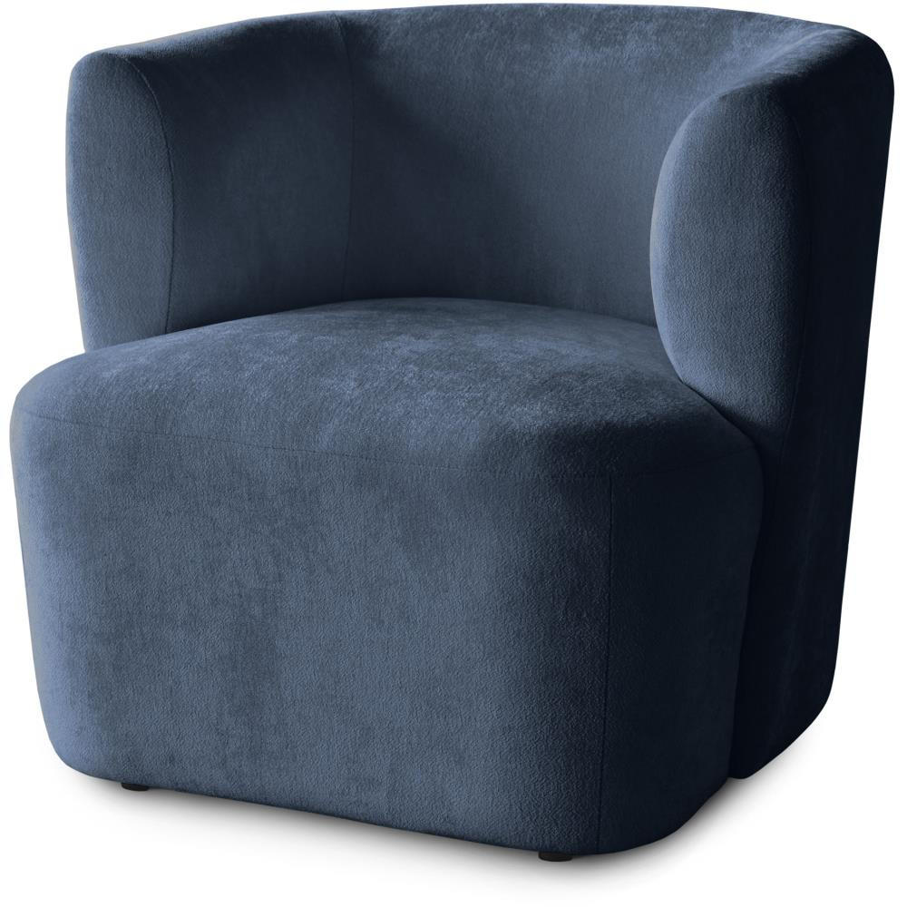 SESSEL Nori dunkelblau velour - Schwarz/Dunkelblau, Kunststoff/Textil (75/68/72cm) - Beautysofa