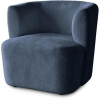 SESSEL Nori dunkelblau velour - Schwarz/Dunkelblau, Kunststoff/Textil (75/68/72cm) - Beautysofa