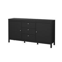 SIDEBOARD, Madrid, Schwarz, Melamin., 152 x 39 x 80 cm - Schwarz, Holzwerkstoff (152/80/39cm) - ebuy24