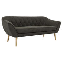 TROJMIESTNA POHOVKA PIRS 3 - Tmavosivá Samet - Drevené nohy - farba buka/tmavosivá, kompozitné drevo/textil (180/75/74cm) - MKS