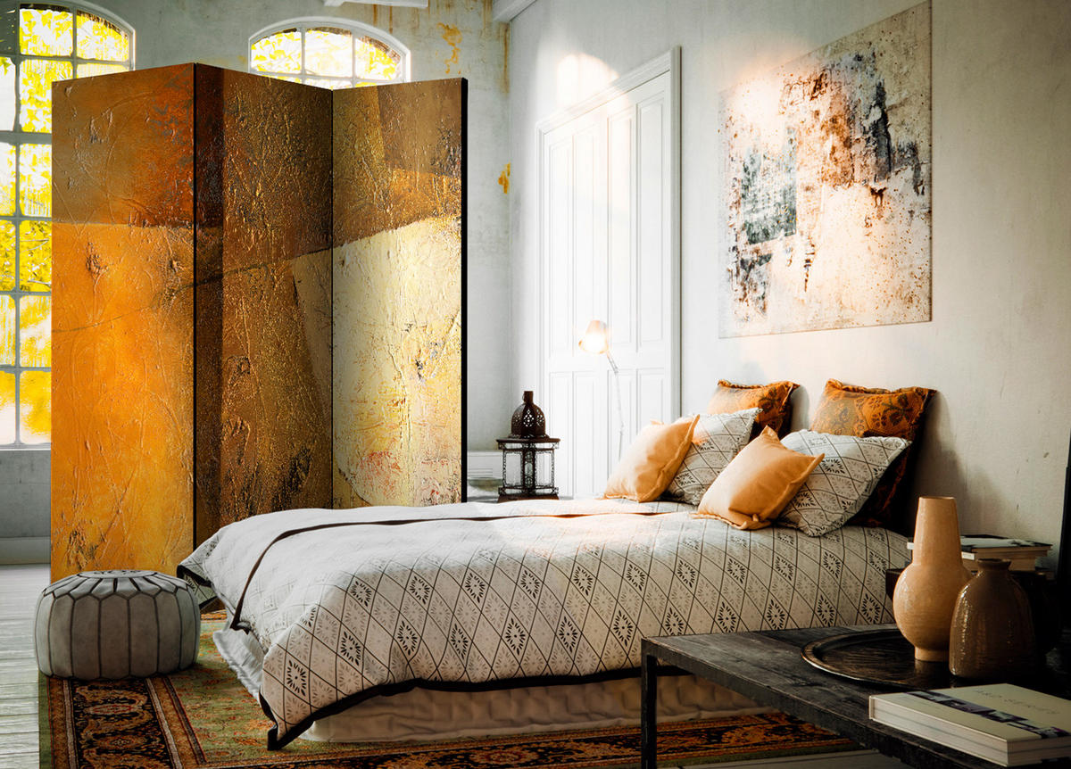 PARAVENT Akustik 3-tlg 135x172 cm Moderne Kunst - Braun, Holz/Textil (135/172/3cm) - Muralo