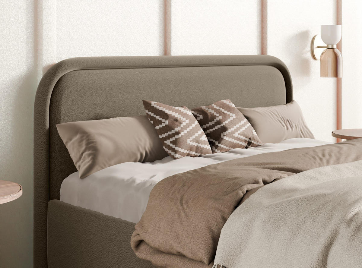 POLSTERBETT Juko 180x200 cm, Braun - Braun, Textil (180/200cm) - Fedve