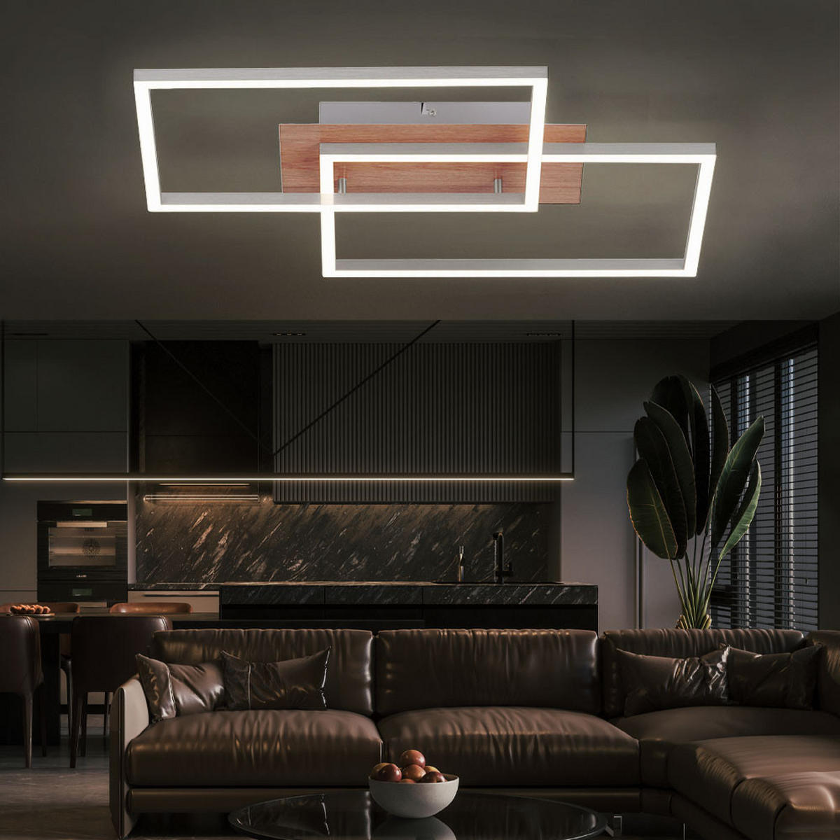 LED DECKENLEUCHTE IVEN Metall Silber - Silberfarben, Metall (50.4/42/7cm)