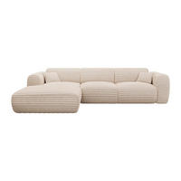 SOFA ohne Schlafmöglichkeit - 5 Personen - Samt, Stoff - Beige - Beige, Textil (280/73/165cm) - Vente-Unique