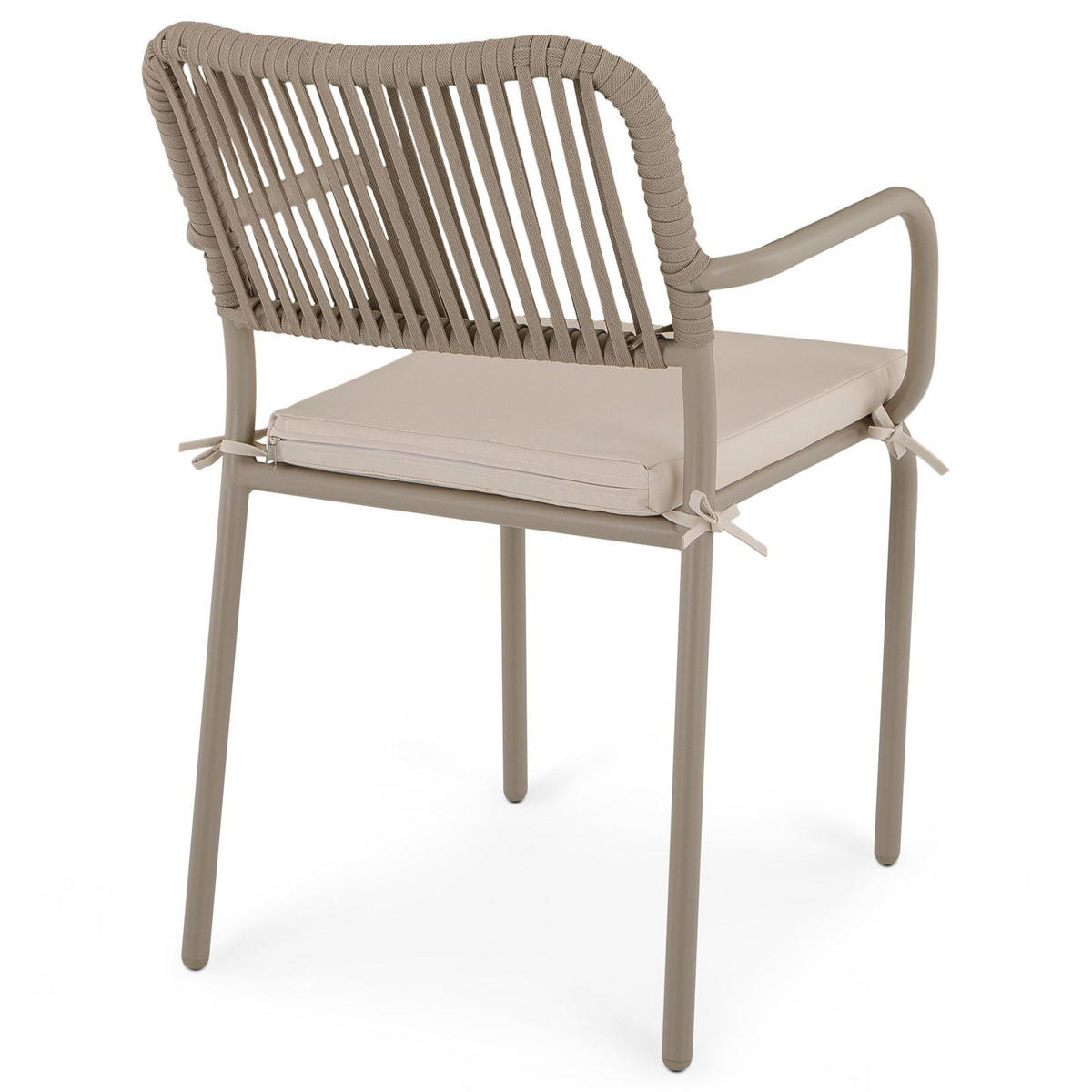 GARTENSTUHL VOLONTE 6ER-SET - Braun, Textil (56/81/65cm) - IDIMEX