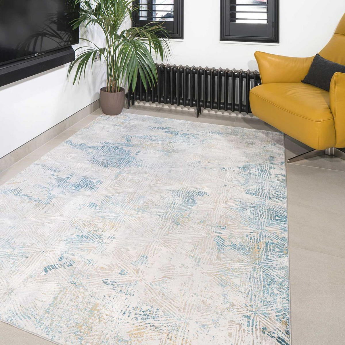 WEBTEPPICH William Times Blau - Blau, Textil (200/290cm) - Kukoon Rugs