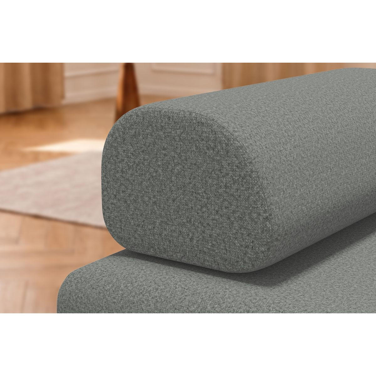 2-3-SITZER-SCHLAFSOFA aus glattem, grauem Stoff - Grau, Textil (95/70.5/190cm) - Kimo