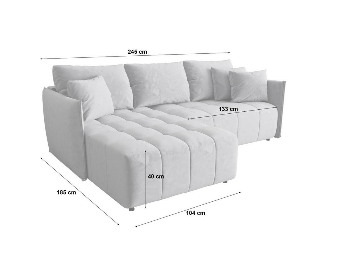 ECKSOFA Treviso - Hellblau, Holzwerkstoff/Textil (245/185cm) - Fun Möbel
