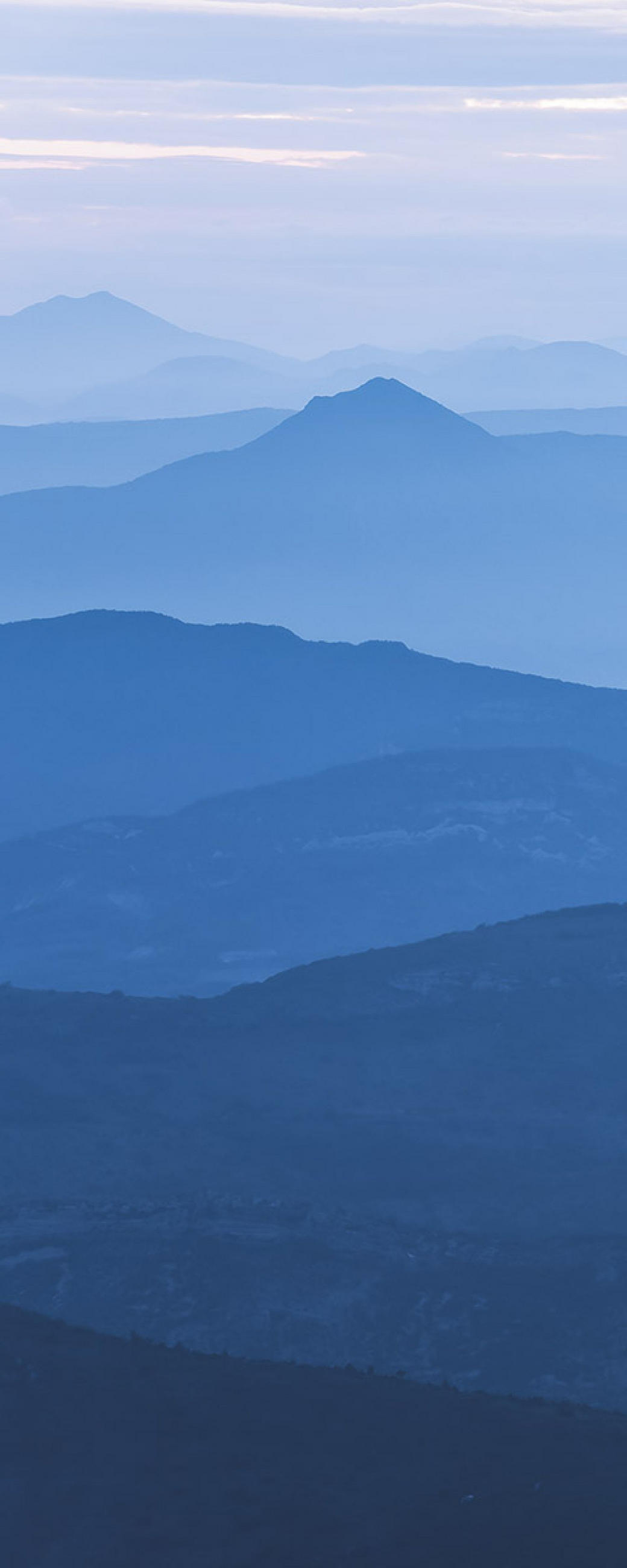 FOTOTAPETE Berge-Panel 100 x 250 cm - Blau, Papier (100/250cm) - Sanders & Sanders