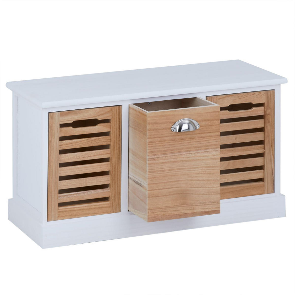 SITZBANK TRIENT - Weiß/Naturfarben, Holz (73/41/32cm) - CARO-Möbel