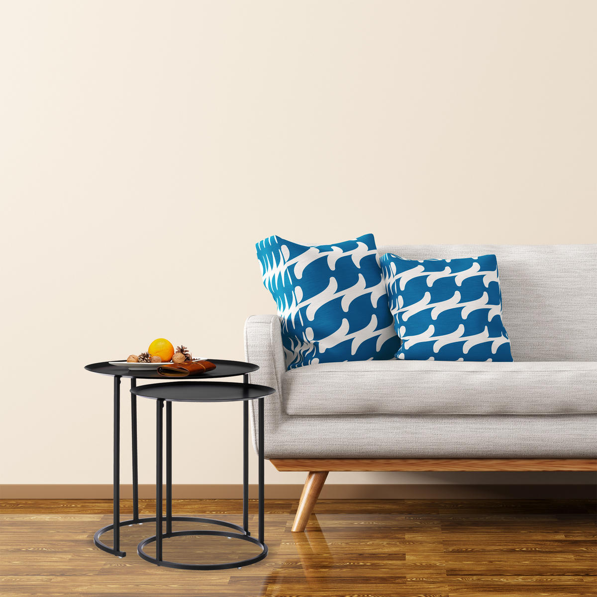 2xBEISTELLTISCH - Schwarz, Metall (50/50/50cm) - Relaxdays