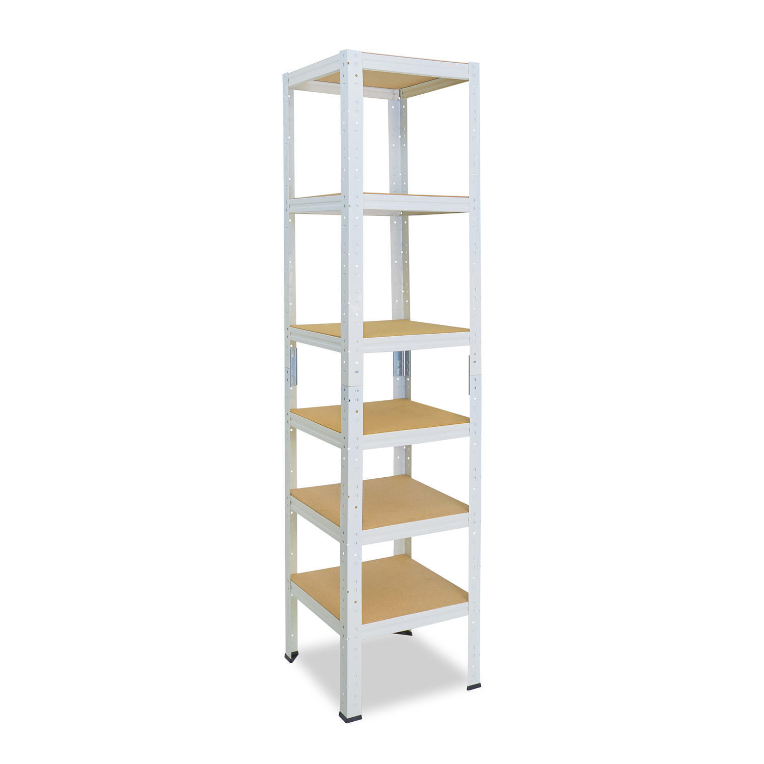 SCHWERLASTREGAL HOME 230x45x45 cm in weiß mit 6 Böden und 145 kg Traglast pro Boden - Creme, Metall (45/230/45cm) - shelfplaza
