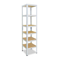 SCHWERLASTREGAL HOME 230x45x45 cm in weiß mit 6 Böden und 145 kg Traglast pro Boden - Creme, Metall (45/230/45cm) - shelfplaza