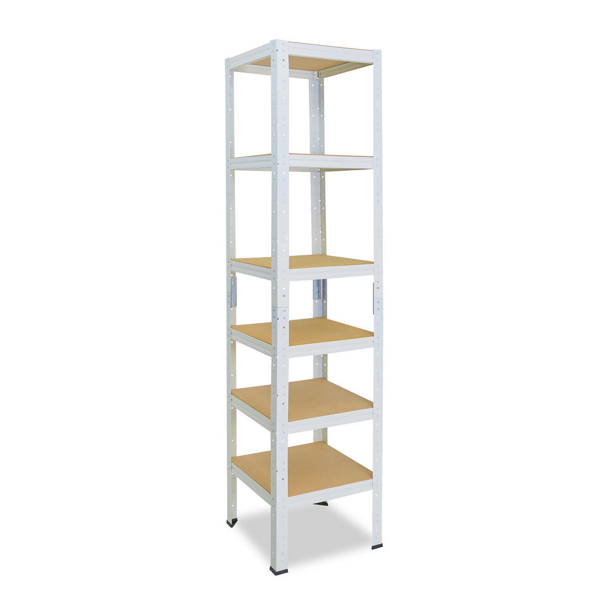 SCHWERLASTREGAL HOME 230x45x45 cm in weiß mit 6 Böden und 145 kg Traglast pro Boden - Creme, Metall (45/230/45cm) - shelfplaza