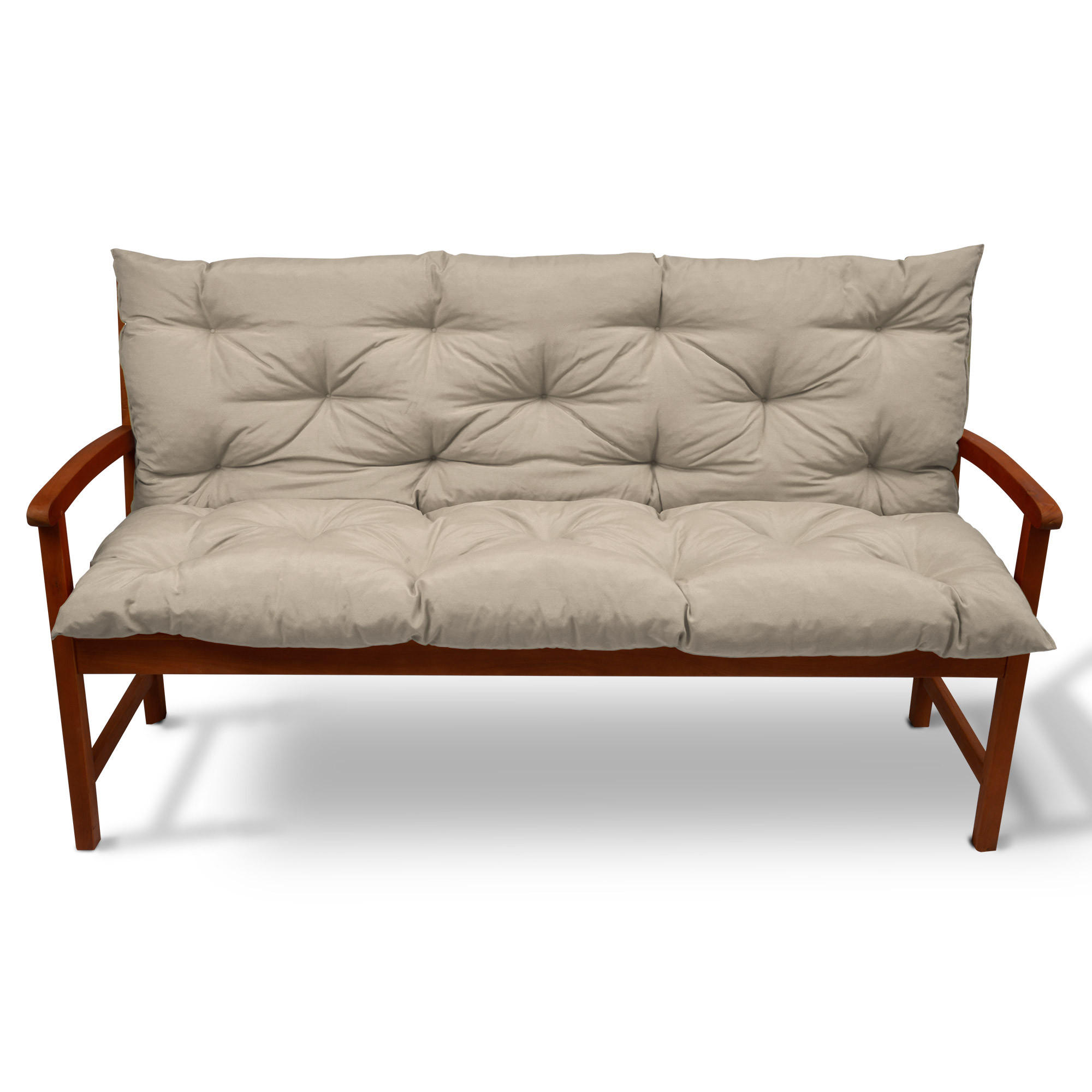 Beautissu Bankauflage Natur 100x8x180 cm