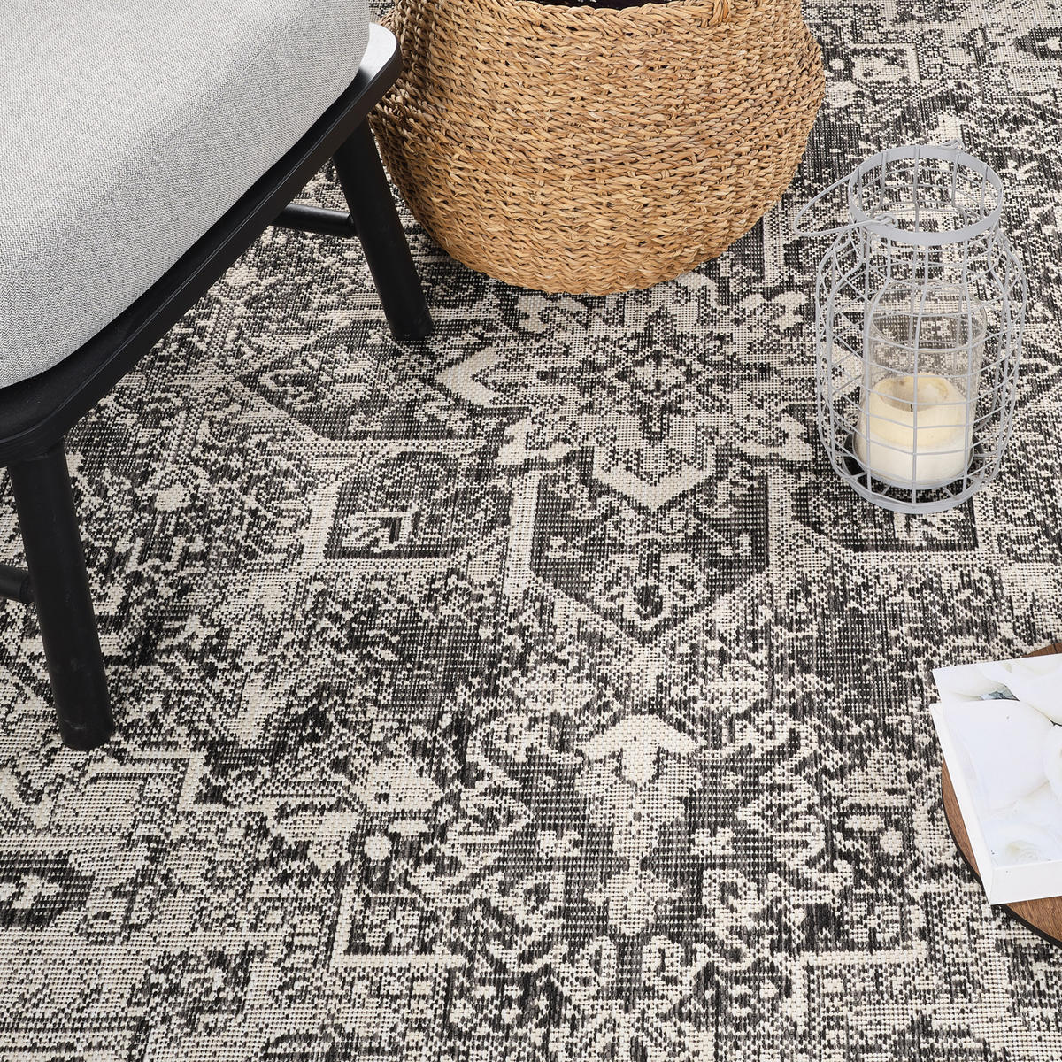 OUTDOORTEPPICH 80/150 cm Grau - Schwarz, Kunststoff/Textil (80/150cm) - LIVABLISS